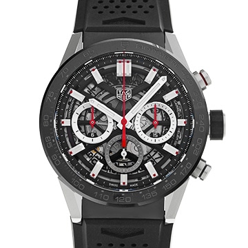 タグ ホイヤー カレラ キャリバーホイヤー02 クロノグラフ CBG2010.FT6143 ブラック メンズ 時計 【中古】【wristwatch】