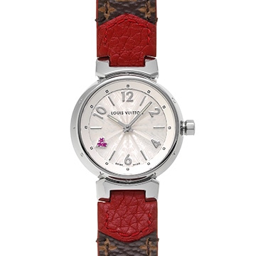 ルイ ヴィトン タンブール ハートローズポップ Q12180 シルバー/ピンクサファイア メンズ 時計 【中古】【wristwatch】