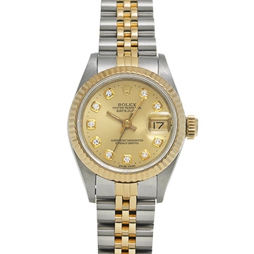 ロレックス デイトジャスト 69173G シャンパン/ダイヤモンド レディース 時計 【中古】【wristwatch】