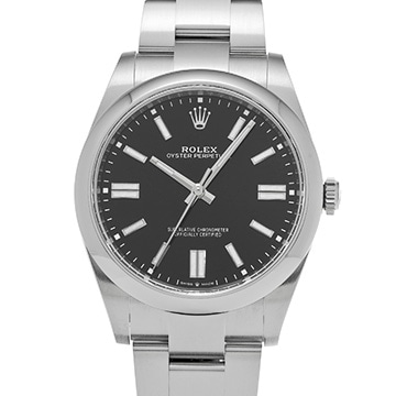 ロレックス オイスターパーペチュアル 41 124300 ブライトブラック メンズ 時計 【中古】【wristwatch】