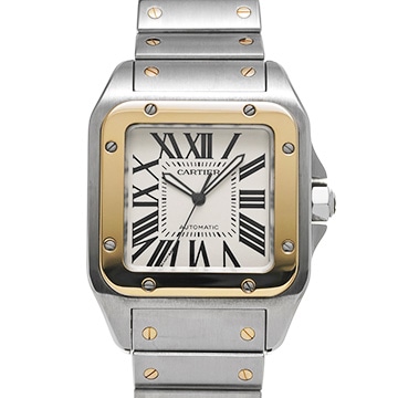カルティエ サントス 100 LM W200728G シルバー メンズ 時計 【中古】【wristwatch】