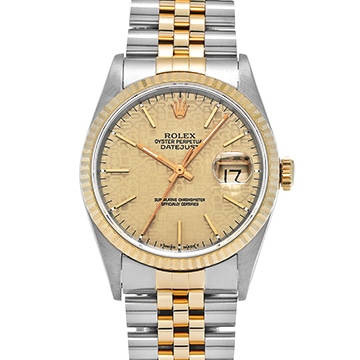 ロレックス デイトジャスト 16233 シャンパンコンピュータ メンズ 時計 【中古】【wristwatch】