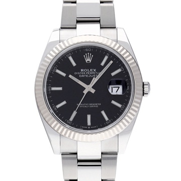 ロレックス デイトジャスト 41 126334 ブライトブラック メンズ 時計 【中古】【wristwatch】