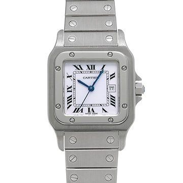 カルティエ サントスガルベ LM 81036183 ホワイト レディース 時計 【中古】【wristwatch】