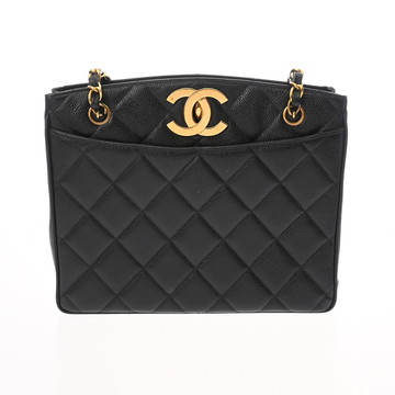 シャネル マトラッセ チェーントート ブラック キャビアスキン レディース バッグ 【中古】【bag】