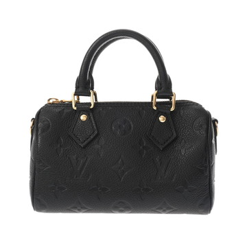 ルイ ヴィトン モノグラムアンプラント ナノ スピーディ 2WAY ノワール M82450 レザー レディース バッグ 【中古】【bag】
