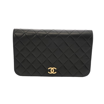 シャネル マトラッセ プッシュロック チェーンショルダー  ブラック ラムスキン レディース バッグ 【中古】【bag】