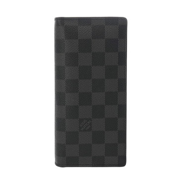 ルイ ヴィトン ダミエグラフィット ポルトフォイユ ブラザ ブラック/グレー N62665 ダミエキャンバス メンズ 財布 【中古】【purse】