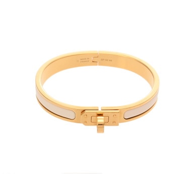 エルメス ブレスレット ミニクリック ケリー クレーム/ゴールド金具 エナメル レディース ジュエリー 【中古】【jewelry】