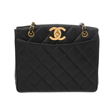 シャネル マトラッセ チェーントート ブラック キャビアスキン レディース バッグ 【中古】【bag】