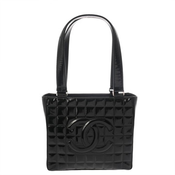 シャネル チョコバー ブラック パテントカーフスキン レディース バッグ 【中古】【bag】