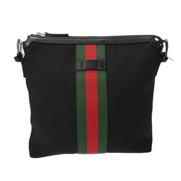 グッチ シェリーライン ショルダーバッグ ブラック 387111 585795 ナイロン/レザー メンズ バッグ 【中古】【bag】