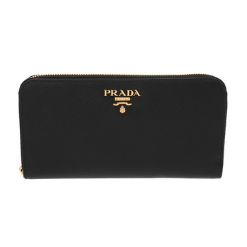 プラダ ジップアラウンド長財布 ブラック 1ML506 サフィアーノレザー レディース 財布 【中古】【purse】