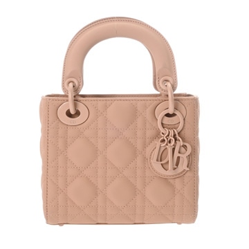 ディオール カナージュ LADY DIORバッグ ミニ ベージュ ラムスキン レディース バッグ 【中古】【bag】
