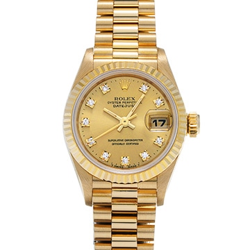 ロレックス デイトジャスト 69178G シャンパン/ダイヤモンド レディース 時計 【中古】【wristwatch】