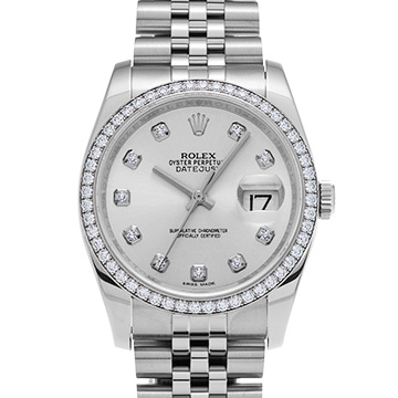 ロレックス デイトジャスト 36 116244G シルバー/ダイヤモンド メンズ 時計 【中古】【wristwatch】