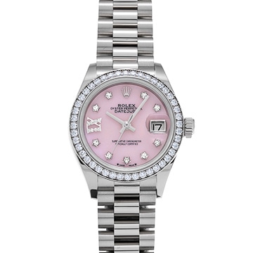ロレックス レディ デイトジャスト 279139RBR ピンクオパール/ダイヤモンド レディース 時計 【中古】【wristwatch】
