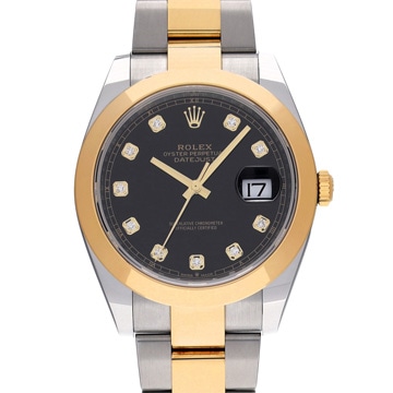 ロレックス デイトジャスト 41 126303G ブライトブラック/ダイヤモンド メンズ 時計 【中古】【wristwatch】
