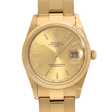 ロレックス オイスターパーペチュアル デイト 15238 シャンパン レディース 時計 【中古】【wristwatch】