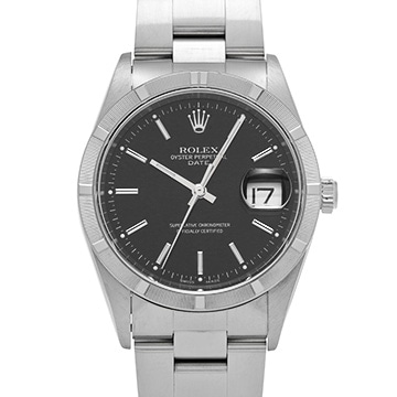 ロレックス オイスターパーペチュアル デイト 15210 ブラック メンズ 時計 【中古】【wristwatch】