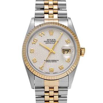 ロレックス デイトジャスト 16233 アイボリーコンピュータ メンズ 時計 【中古】【wristwatch】