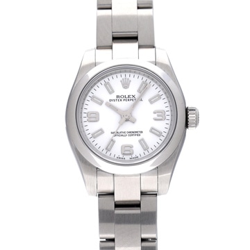 ロレックス オイスターパーペチュアル 26 176200 ホワイト レディース 時計 【中古】【wristwatch】