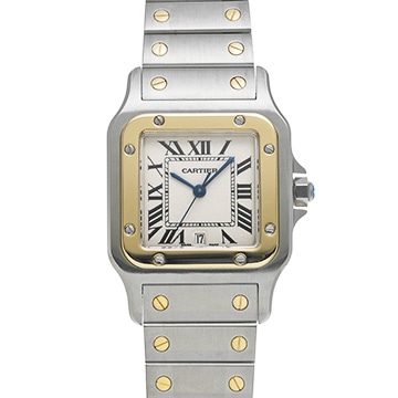 カルティエ サントス ガルベ SM W20011C4 アイボリー レディース 時計 【中古】【wristwatch】