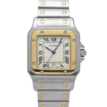 カルティエ サントス ガルベ LM W20011C4 アイボリー レディース 時計 【中古】【wristwatch】