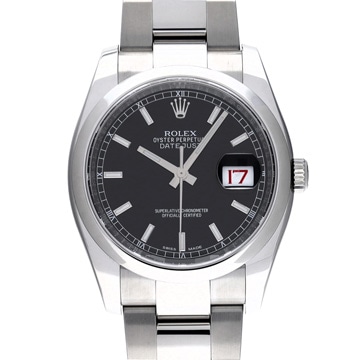 ロレックス デイトジャスト 116200 ブラック メンズ 時計 【中古】【wristwatch】