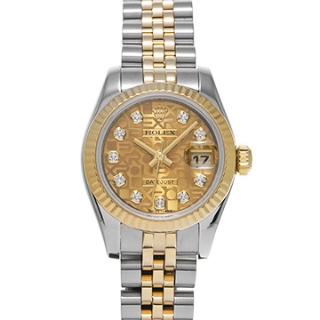 ロレックス デイトジャスト 179173G シャンパンコンピュータ/ダイヤモンド レディース 時計 【中古】【wristwatch】