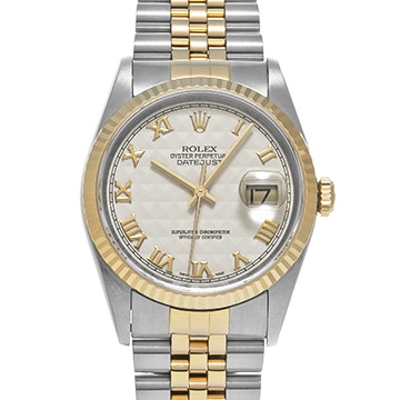 ロレックス デイトジャスト 16233 アイボリーピラミッド メンズ 時計 【中古】【wristwatch】