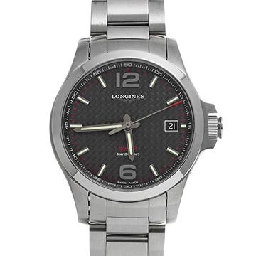 ロンジン コンクエスト　V.H.P L3.716.4.66.6 ブラック メンズ 時計 【中古】【wristwatch】
