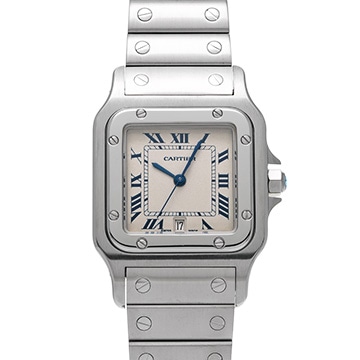 カルティエ サントス ガルベ LM W20018D6 アイボリー レディース 時計 【中古】【wristwatch】