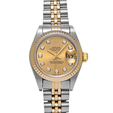 ロレックス デイトジャスト 69173G シャンパン/ダイヤモンド レディース 時計 【中古】【wristwatch】