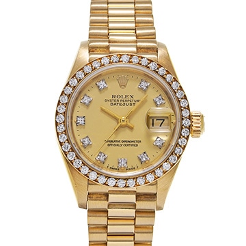 ロレックス デイトジャスト 69138G シャンパン/ダイヤモンド レディース 時計 【中古】【wristwatch】