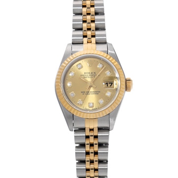 ロレックス デイトジャスト 69173G シャンパン/ダイヤモンド レディース 時計 【中古】【wristwatch】