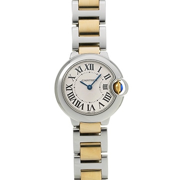 カルティエ バロンブルー ドゥ カルティエ 28mm W69007Z3 シルバー レディース 時計 【中古】【wristwatch】