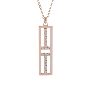 ティファニー T TWO オープン バーティカルバー ネックレス ゴールド K18ピンクゴールド PG レディース ジュエリー 【中古】【jewelry】