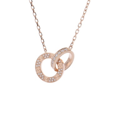 カルティエ ラブサークル ネックレス パヴェ ゴールド K18ピンクゴールド PG レディース ジュエリー 【中古】【jewelry】