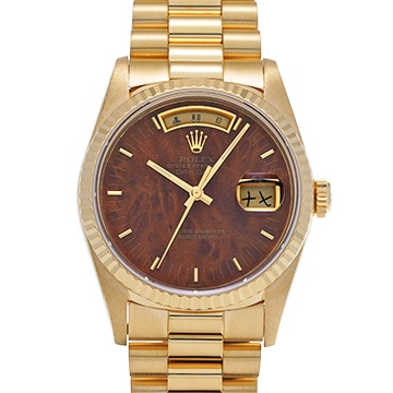 ロレックス デイデイト 18238 マホガニーウッド メンズ 時計 【中古】【wristwatch】
