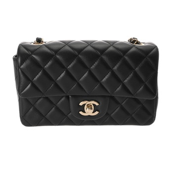 シャネル ミニ クラシック ハンドバッグ 20cm ブラック A69900 ラムスキン レディース バッグ 【中古】【bag】