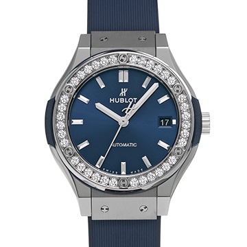ウブロ クラシックフュージョン チタニウム ブルー 38MM 565.NX.7170.RX ブルー ユニセックス 時計 【中古】【wristwatch】
