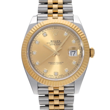 ロレックス デイトジャスト 41 126333G シャンパン/ダイヤモンド メンズ 時計 【中古】【wristwatch】