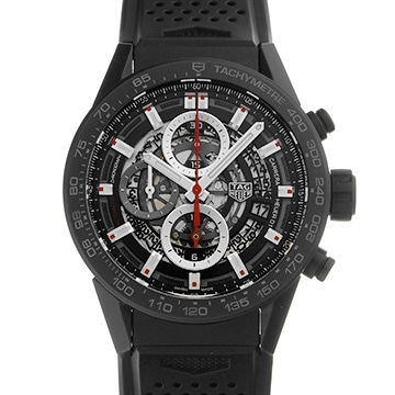 タグ ホイヤー カレラ キャリバーホイヤー01 クロノグラフ CAR2090.FT6088 ブラック メンズ 時計 【中古】【wristwatch】