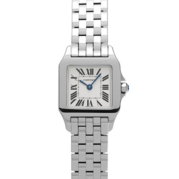 カルティエ サントス ドゥモワゼル SM W25064Z5 ホワイト レディース 時計 【中古】【wristwatch】