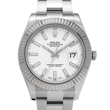 ロレックス デイトジャスト II 116334 ホワイト メンズ 時計 【中古】【wristwatch】