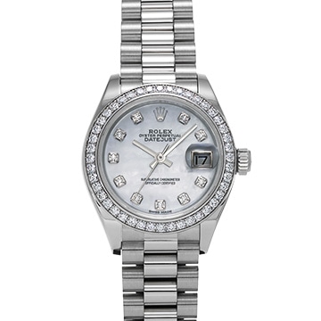 ロレックス レディ デイトジャスト 28 279136RBR ホワイトシェル/ダイヤモンド レディース 時計 【中古】【wristwatch】