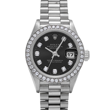 ロレックス デイトジャスト 79136G ブラック/ダイヤモンド レディース 時計 【中古】【wristwatch】