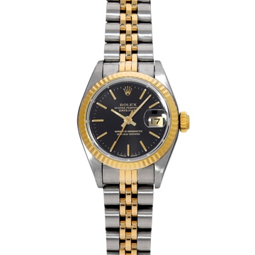ロレックス デイトジャスト 69173 ブラック レディース 時計 【中古】【wristwatch】