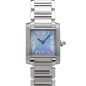 カルティエ タンクフランセーズ SM W51034Q3 ブルーシェル レディース 時計 【中古】【wristwatch】